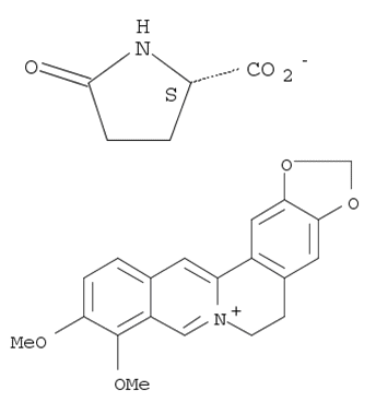 L-Proline, 5-oxo-, ion(1-), 5,6-dihydro-9,10-dimethoxybenzo[g]-1,3-benzodioxolo[5,6-a]quinolizinium (9CI)